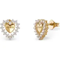 GUESS 10MM JARDIN HEART & CRYS STUDS Boucles d'oreilles, (Argent 925, Argent Sterling)