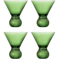 Bloomingville Verres à cocktail Corliss verts, lot de 4 pièces