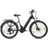 Touroll Vélo électrique Urbano 3, moteur central de 250 W, autonomie de 120 km, couple de 70 Nm, transmission Shimano 7 vitesses, freins hydrauliques