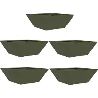 vidaXL Cache-pot de jardin 5 pcs Vert olive 40 x 40 x 15 cm