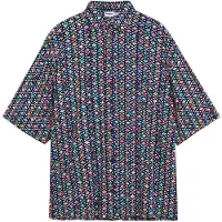 Desigual Chemise bleu / bleu foncé / vert / orange