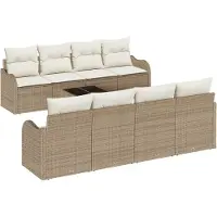 vidaXL Ensemble de canapés de jardin beige 55 x 55 x 37 cm Poly-rotin