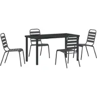 vidaXL Ensemble de jardin 5 pcs Anthracite Acier revêtu par poudre