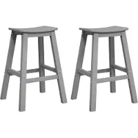 vidaXL Tabouret de bar 2 pcs Gris clair 52 x 43 x 73.5cm HDPE