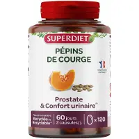 SuperDiet HUILE DE PÉPINS DE COURGE - 120 capsules - 10% avec le code: 926CE 120 pc(s) Capsule(S)