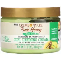 Creme of Nature , Miel Pur, Nourriture Capillaire, Crème Définissante Boucles Lissantes et Contrôle des Frisottis, 11,5 oz (326 g)