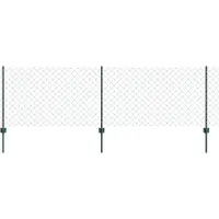 vidaXL Clôture en fil barbelé avec poteaux, 25 x 0,8 m, acier galvanisé, vert