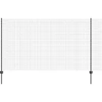 vidaXL : Clôture en fil barbelé soudé avec poteaux, 25 x 1,4 m, couleur grise, type treillis