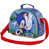 KARACTERMANIA Sega-Sonic Faster Sac à Goûter 3D, Bleu