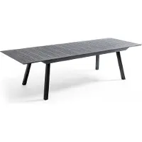 Oviala Table de jardin extensible en aluminium gris 8 à 12 places - Olympe