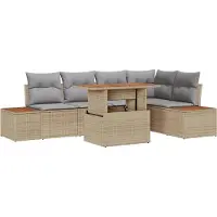 vidaXL Ensemble de canapés de jardin , 6 pièces, beige et gris
