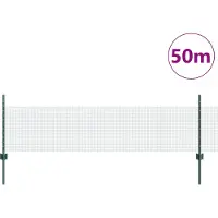 vidaXL Clôture en fil barbelé soudé avec poteaux, 50 x 0,5 m, couleur verte
