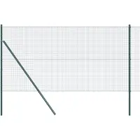 vidaXL Clôture en fil métallique soudé, ancrée au sol, de 25 x 1,4 m, de couleur verte