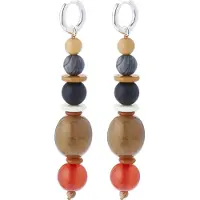 Pilgrim Boucles d'oreilles 'Naila' sable / noisette / graphite / orange foncé / argent