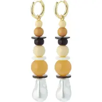 Pilgrim Boucles d'oreilles 'Naila ' crème / jaune / or / noir