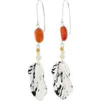 Pilgrim Boucles d'oreilles 'Eclipse' moutarde / homard / argent / blanc