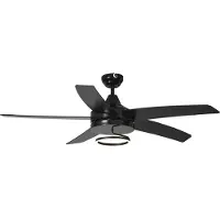 QAZQA Ventilateur de plafond noir 132cm avec LED et télécommande - Cool Anello