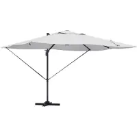vidaXL Parasol couleur sable 351 x 250 x 253 cm en polyester et aluminium