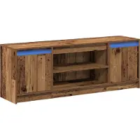 vidaXL Meuble TV Marron 139,5 x 34 x 50 cm Matériau dérivé du bois