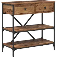 vidaXL Table console avec tiroir avec étagère Autre Marron bois