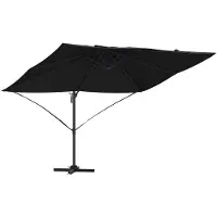 vidaXL Parasol noir 351 x 250 x 260 cm en polyester et aluminium