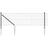 vidaXL Clôture européenne avec pointes, 50 x 0,6 m, acier revêtu de PVC, gris