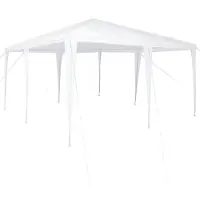 vidaXL Tente de réception blanche 400 x 400 x 266 cm en polyéthylène et acier