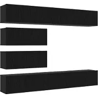 vidaXL : Ensemble de 6 meubles TV, finition bois imitation chêne, coloris noir, en panneaux de particules