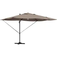 vidaXL Parasol , dimensions 351 x 250 x 253 cm, en polyester et aluminium, couleur taupe