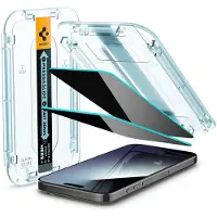 Spigen Protection d'écran en verre trempé GLAStR Privacy Applicator - lot de 2 pour Apple iPhone 15 Pro Max