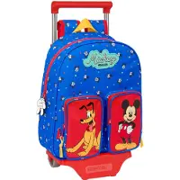 Safta Mickey Mouse Good Day Wheeled Backpack Bleu Enfants