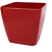Lechuza Pot Quadro Premium Ls 28 - Kit Complet, Rouge Scarlet Brillant 28 Cm