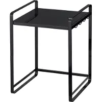 Yamazaki Étagère de cuisine Étagère sur pied Plan de travail noir Métal extensible 47x50x35cm "TOWER