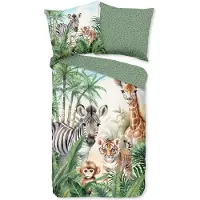 Muller Textil Enveloppe de couette Good Morning 135x200 + 1* 80x80 cm - animaux de la jungle