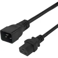 Deltaco Maitinimo kabelis IEC C20 - IEC C21 Hightemp, juodas, / 1902011 (2 m)