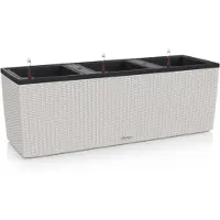 Lechuza Vasque rectangulaire auto-arrosante Lechuza en gris clair - 100 x 32,5 x 34,5 cm
