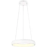 TRIO Suspension moderne pour salon, blanche, anneau Ø46cm, couleur variable, LED 29W CARDONA