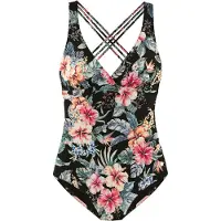 LASCANA Maillot de bain vert / orange / rose / noir