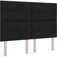 vidaXL Lit boxspring avec tête de lit noir 160 x 200 cm Tissu
