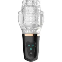 Funny Me Rocket Cup - masturbateur suceur vibrant - transparent/noir