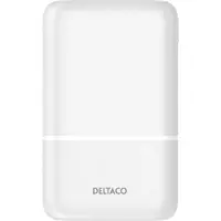 Deltaco Powerbank 10 000 mAh, 2x USB-A, 1x USB-C, blanc
