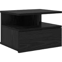 vidaXL Table de nuit flottante avec tiroir Chêne noir 40 x 31 x 27 cm