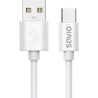 Savio Câble usb 2 m usb 2.0, usb a - usb c blanc cl-168