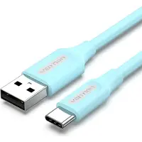 Vention Câble de ventilation COKSH, USB-A 2.0 à USB-C, 3A, 2m, bleu clair