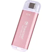 Transcend ESD300 - SSD - 2 To - externe (tragbar) - USB 3.2 Gen 2x1 (USB-C Steckverbinder) - Rose rosé