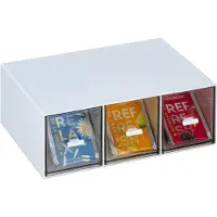 Relaxdays Scatola porta-tè-e-tisane, Accessoires de thé, Blanc