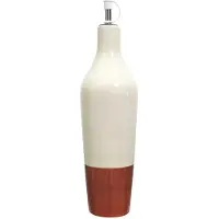 Home Deco Factory HOME DECO FACTORY, KA0540, Huilier en céramique Bicolore élégant pour huiles et vinaigres, capacité 670 ML, Design Moderne et Pratique, idéal pour la Cuisine et la Table, Orange, Blanc
