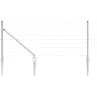 vidaXL Clôture en fil barbelé avec piquets, 50 x 0,8 m, acier galvanisé, argenté