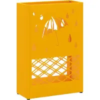 vidaXL Porte-parapluie jaune moutarde 28 x 12 x 41 cm Métal