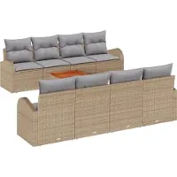 vidaXL Ensemble de canapés de jardin 9 pièces beige et gris clair en polyrotin